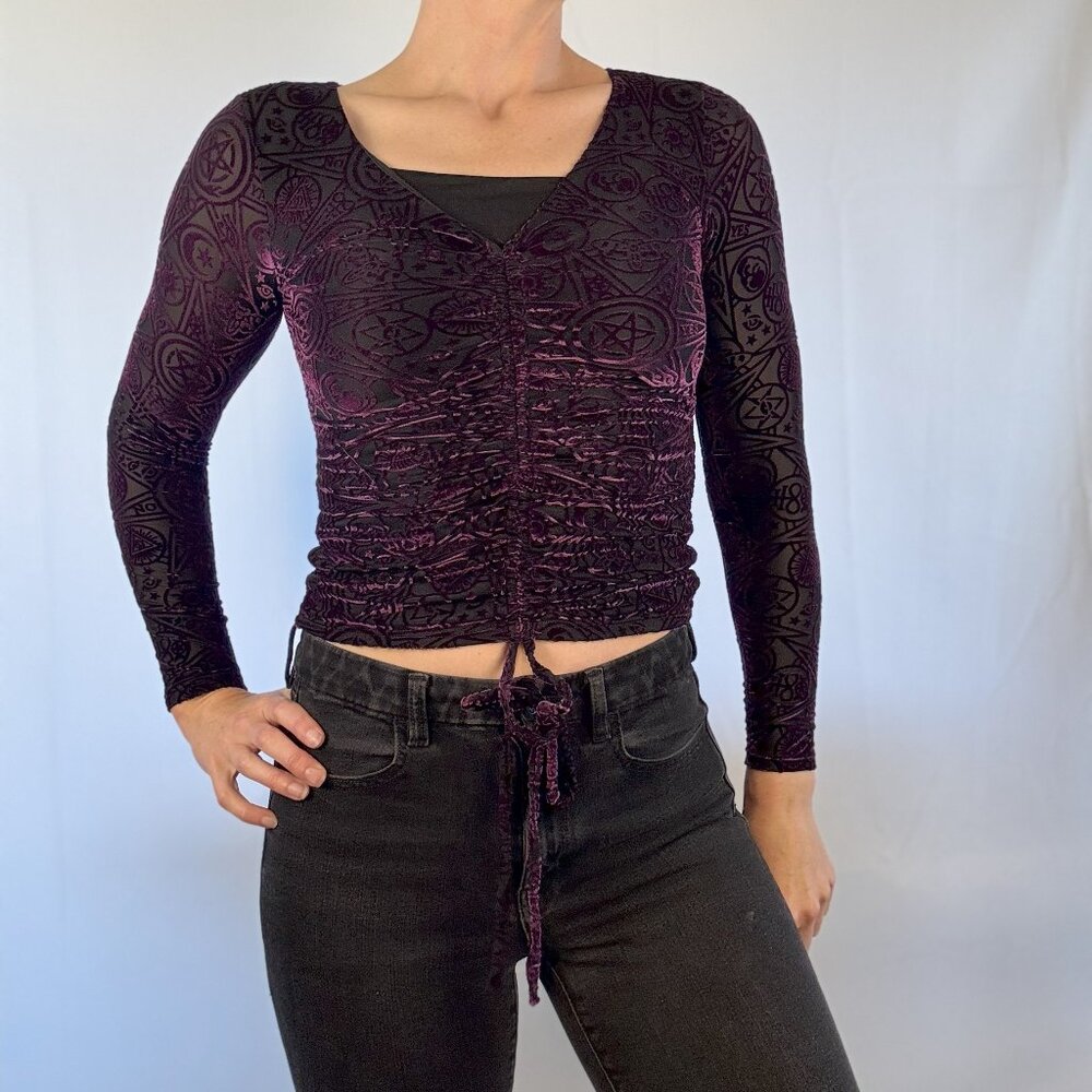 Blackmilk Wiccan Crushed Velvet Ruched Top
